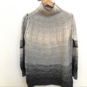 by Anthropologie Sweater HighNeck Ivory Gray XS